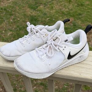 Nike White and Black Low-Top volleyball sneakers